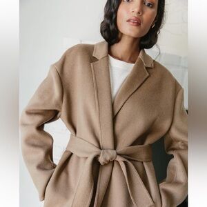 Jenni Kayne New Cashmere Overcoat Stone XS